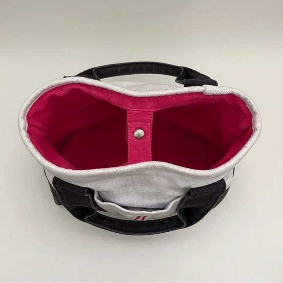 SOLD❗️ Polo Ralph Lauren Small Canvas Tote Big Pony Logo White Blue Preppy Bag - Picture 8 of 11